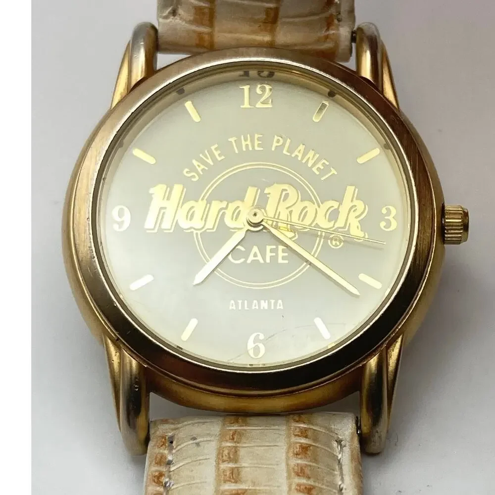 Fossil Hard Rock Cafe Atlanta Unisex Watch 34mm - New Battery -Adjustable